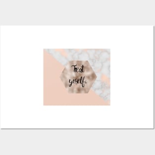 Treat yoself on rose gold pattern Posters and Art